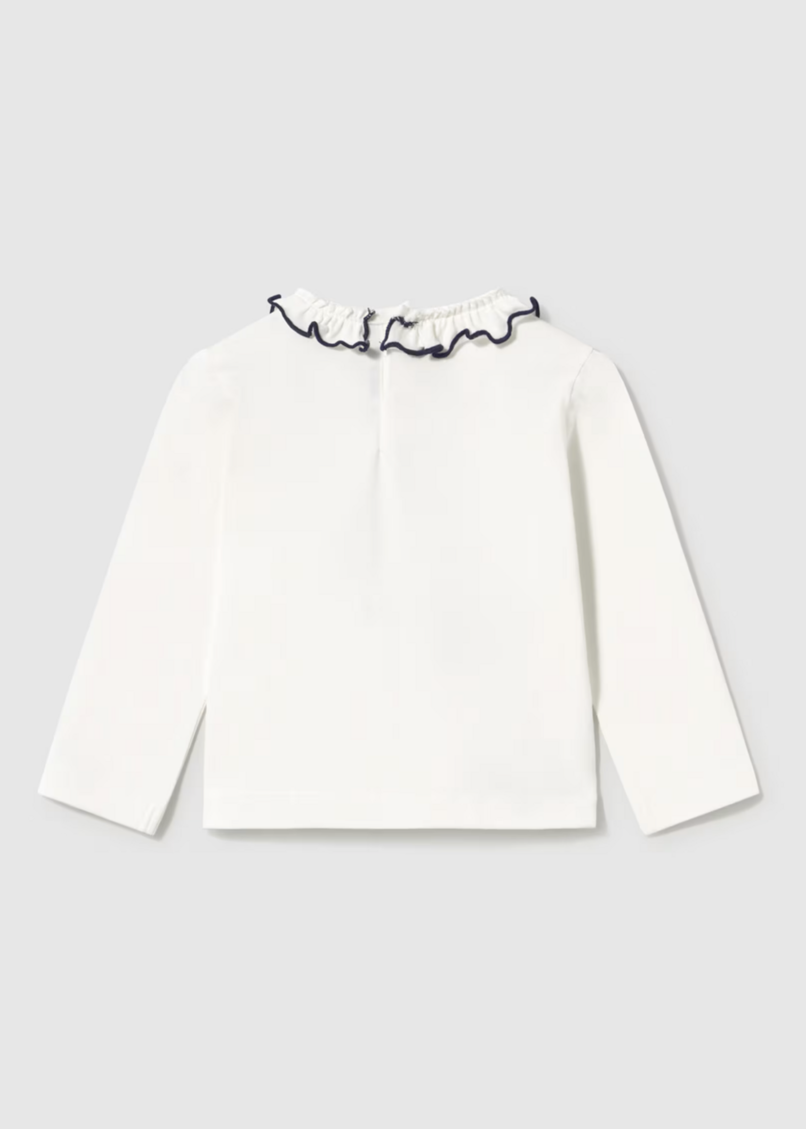 Mayoral L/S White Collard Top w/Puppy Applique