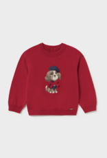 Mayoral Jacquard Red Sweater w/Puppy Applique