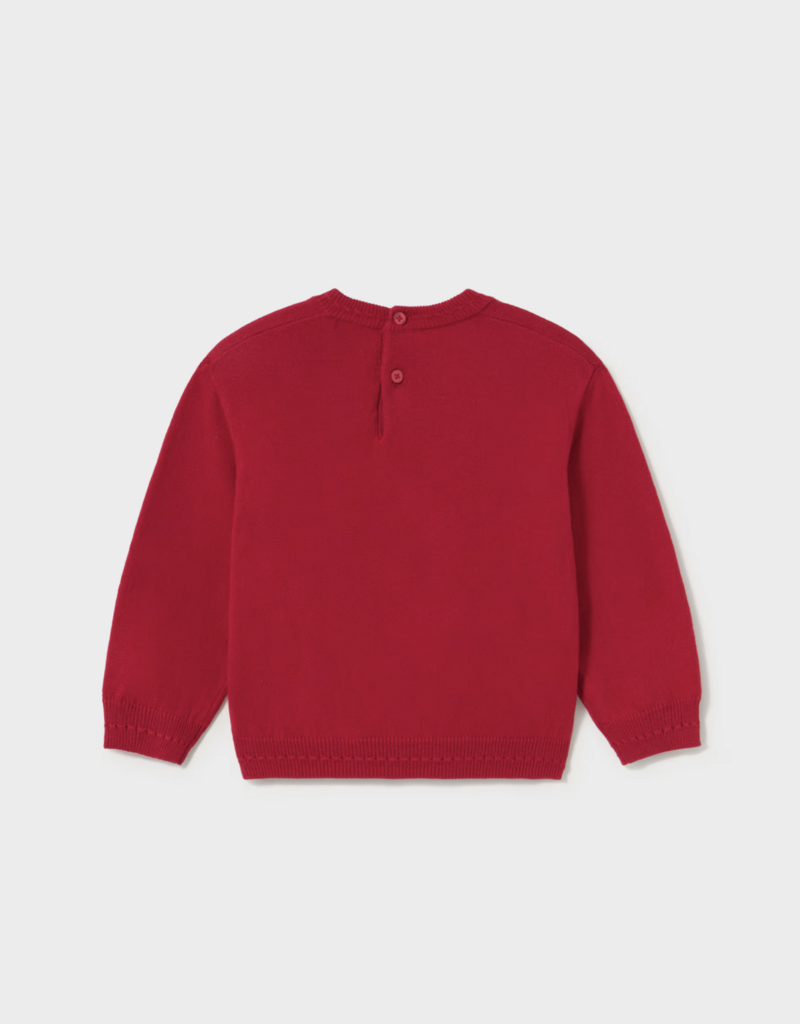 Mayoral Jacquard Red Sweater w/Puppy Applique