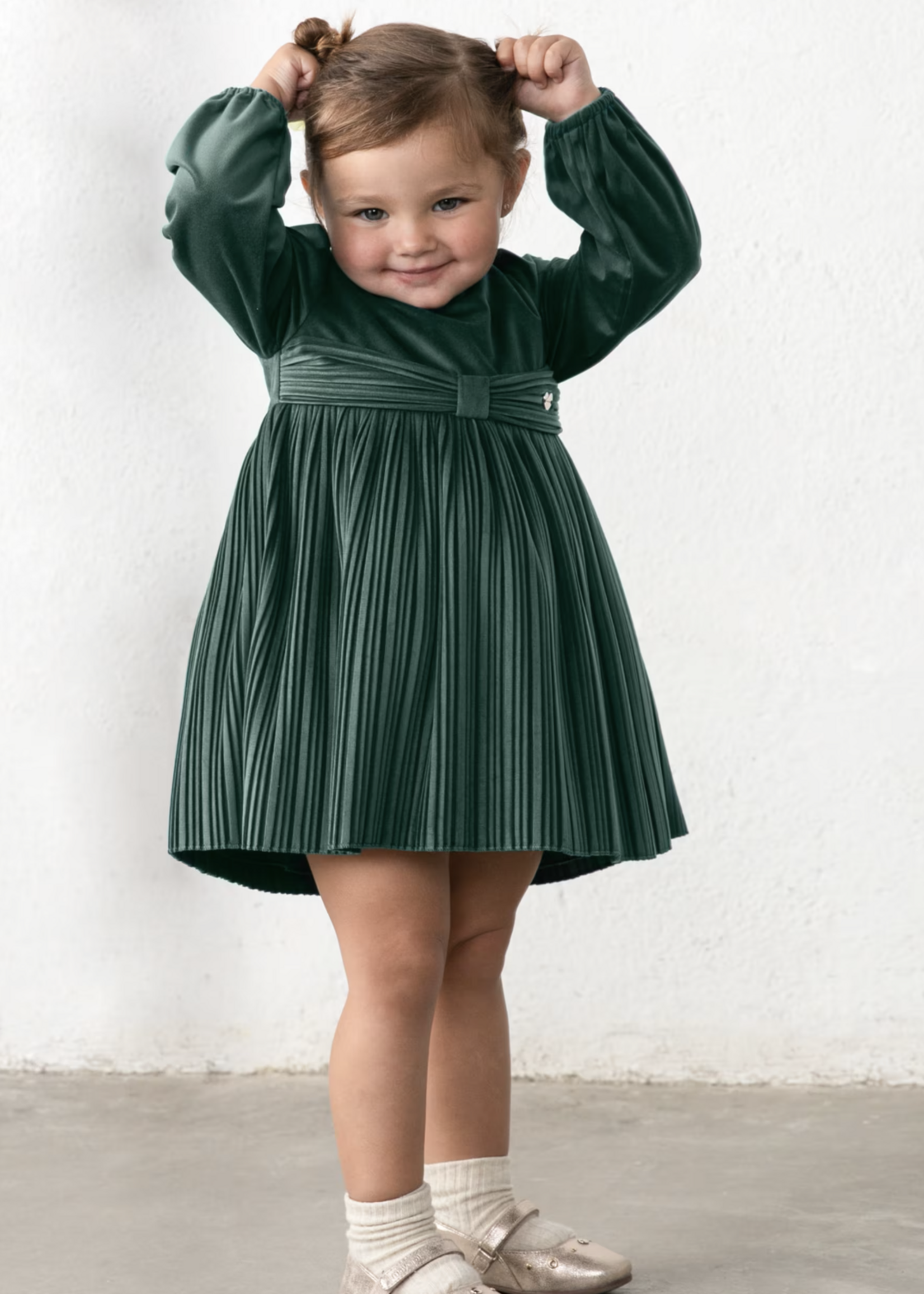 Mayoral Green Velvet Dress