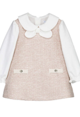 Mayoral Lt Pink Tweed-knit Combined Dress