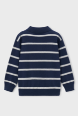 Mayoral L/S Knit Polo Blue Stripe