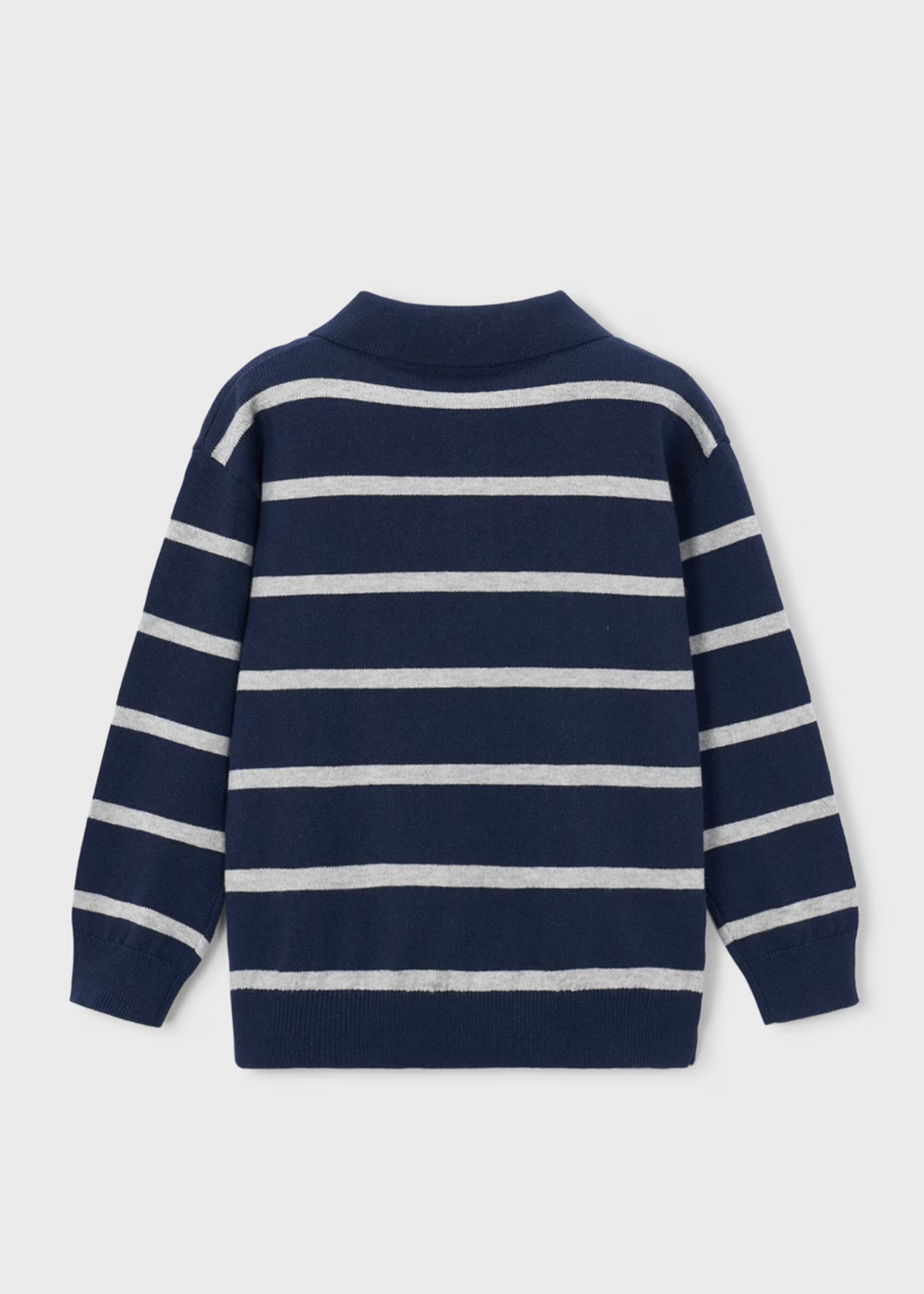 Mayoral L/S Knit Polo Blue Stripe