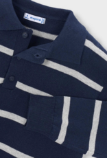 Mayoral L/S Knit Polo Blue Stripe
