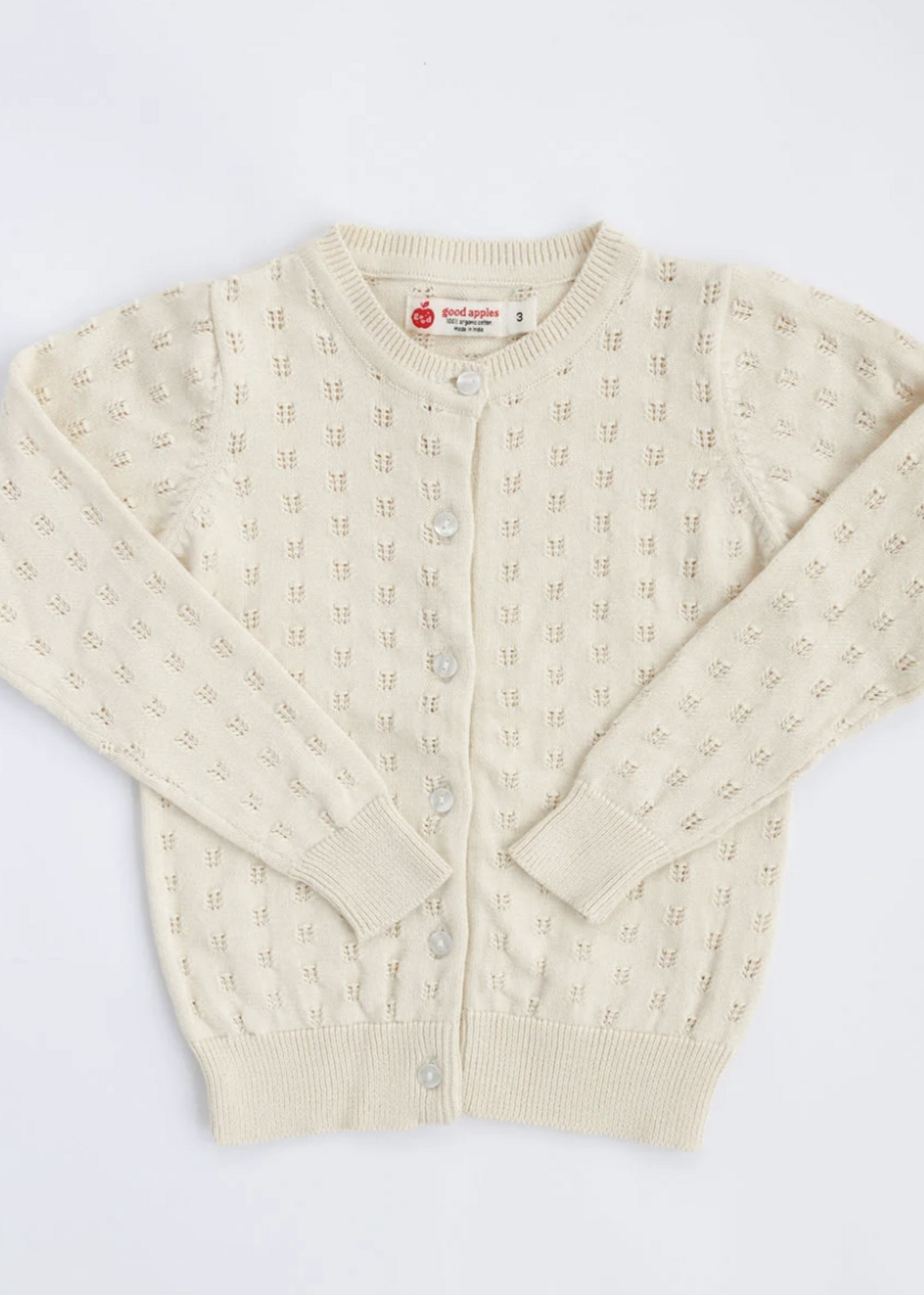 Good Apples Kids Pointelle Ivory Cardigan