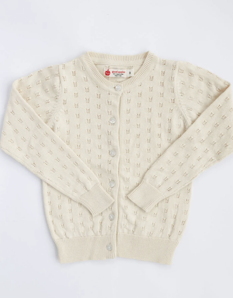 Good Apples Kids Pointelle Ivory Cardigan