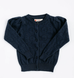 Good Apples Kids Pointelle Navy Floral Cardigan