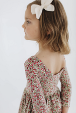 Good Apples Kids 3/4 Sleeve Twirl Dress Crimson Flora Collared