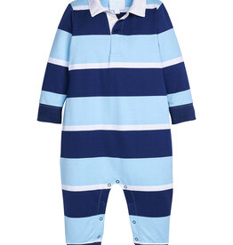 Little English Rugby Polo Romper - Varsity Stripe