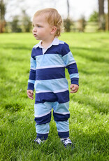 Little English Rugby Polo Romper - Varsity Stripe