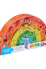 Crocodile Creek 100-Piece Shaped Box Puzzle - Rainbow Animals