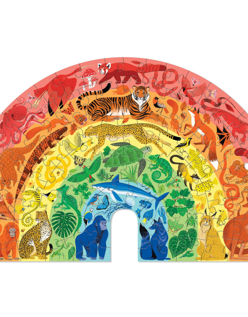 Crocodile Creek 100-Piece Shaped Box Puzzle - Rainbow Animals