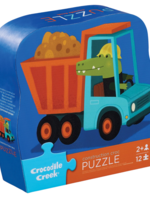 Crocodile Creek 12-Piece Shaped Box Puzzle - Construction Croc
