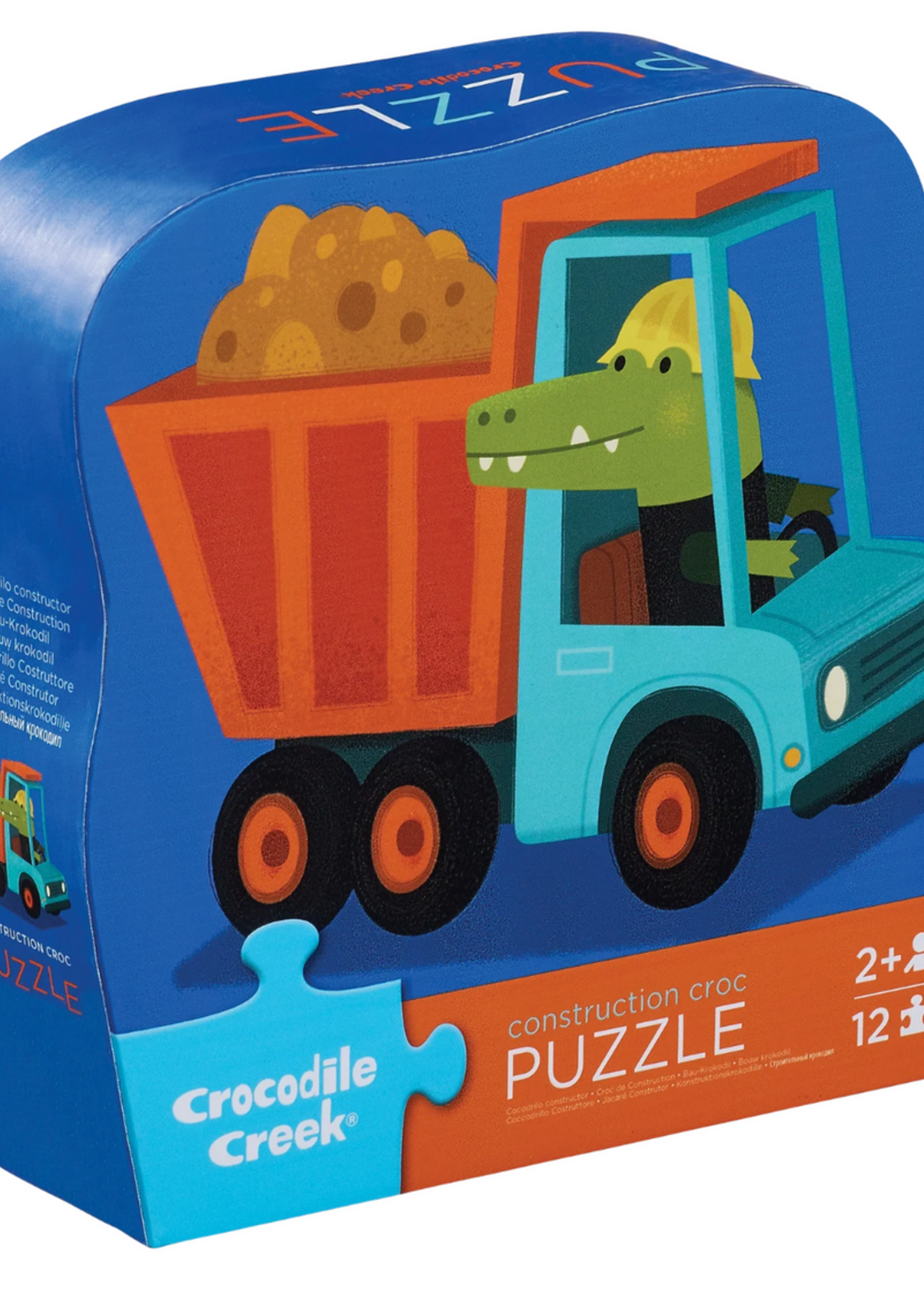 Crocodile Creek 12-Piece Shaped Box Puzzle - Construction Croc