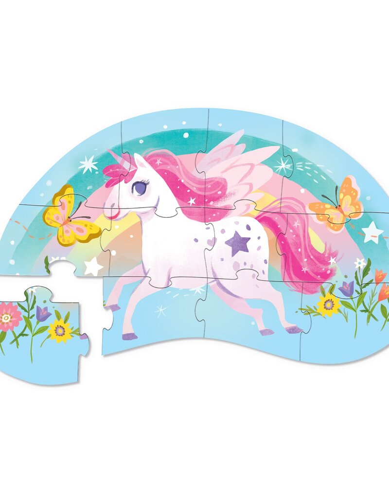 Crocodile Creek 12-Piece Shaped Box Puzzle - Sweet Unicorn