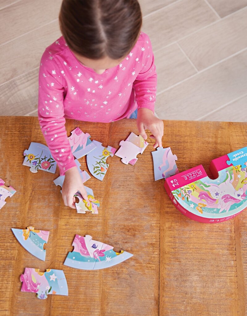 Crocodile Creek 12-Piece Shaped Box Puzzle - Sweet Unicorn