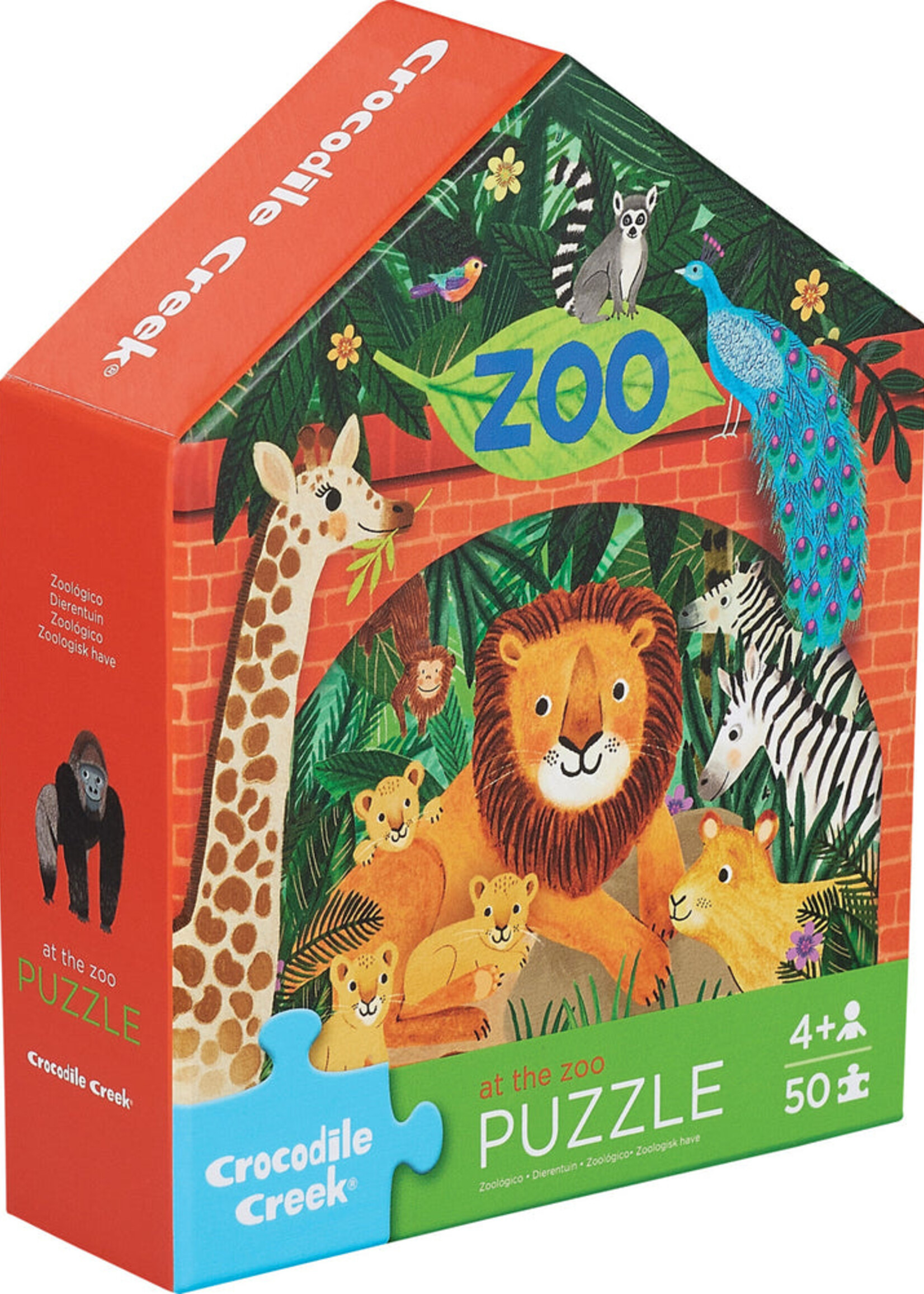 Crocodile Creek 50-Piece Flat House Puzzle - Zoo