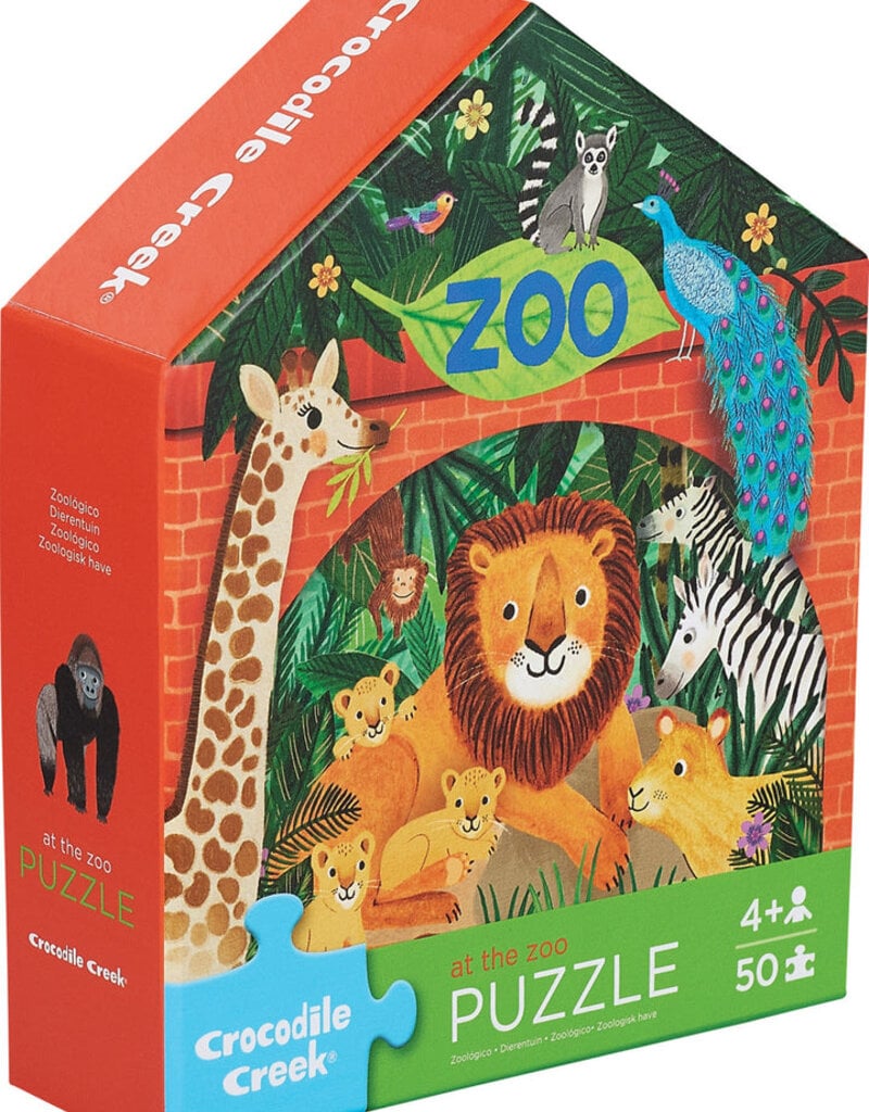 Crocodile Creek 50-Piece Flat House Puzzle - Zoo