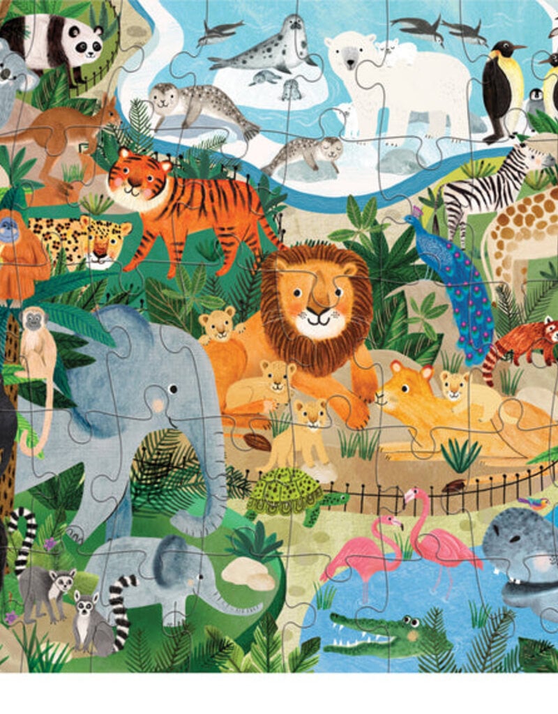 Crocodile Creek 50-Piece Flat House Puzzle - Zoo