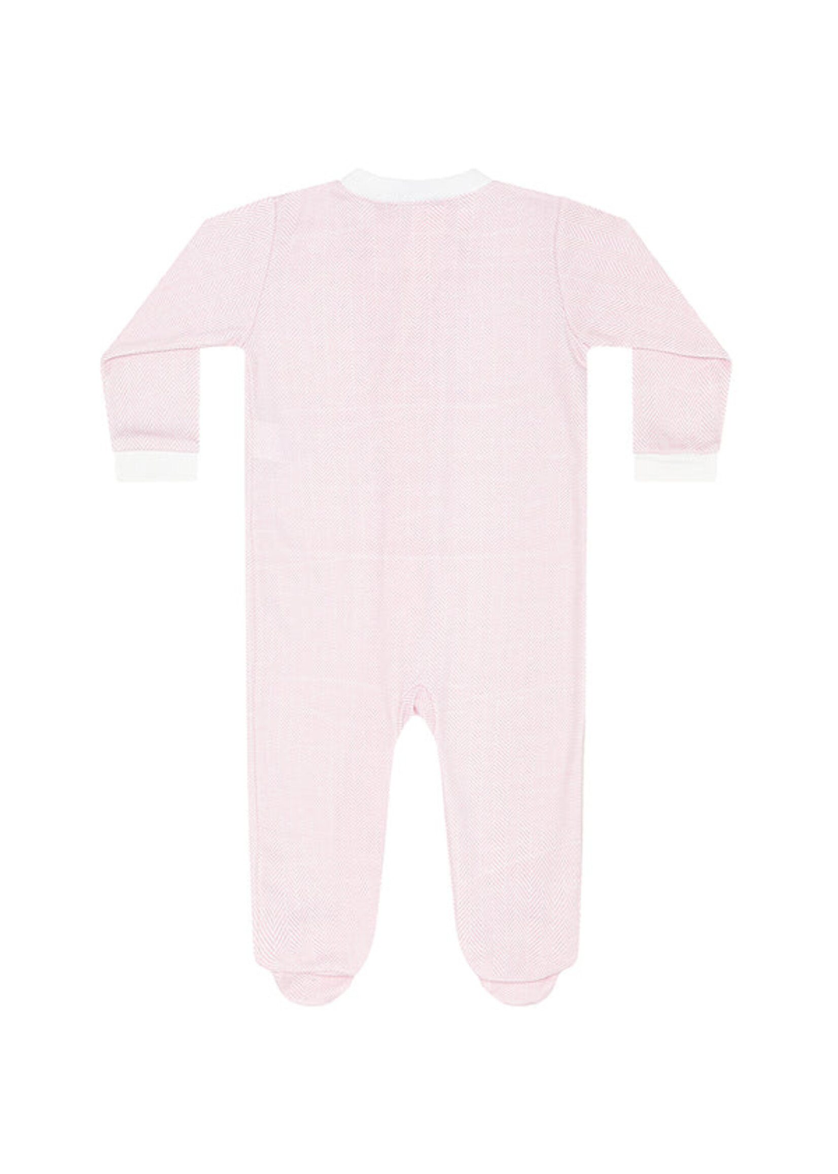 Nellapima Pink Herringbone Zipper Footie