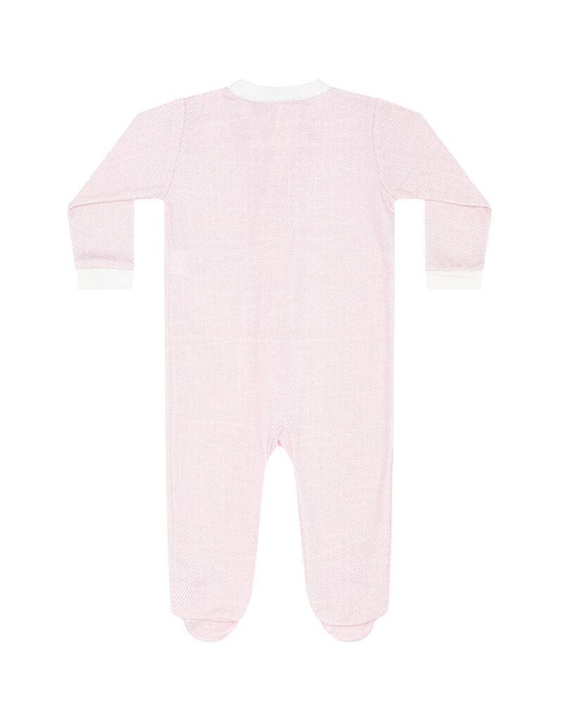 Nellapima Pink Herringbone Zipper Footie