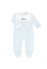 Nellapima Blue Herringbone Embroidered Collared Footie