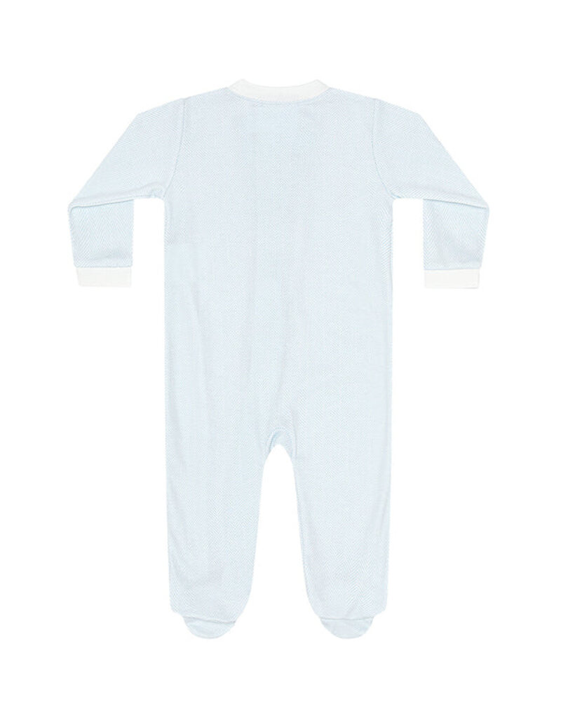 Nellapima Blue Herringbone Zipper Footie