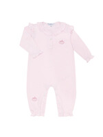 Nellapima Pink Pumpkin Patch Embroidered Romper LS