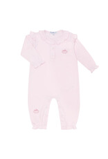 Nellapima Pink Pumpkin Patch Embroidered Romper LS