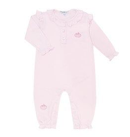 Nellapima Pink Pumpkin Patch Embroidered Romper LS