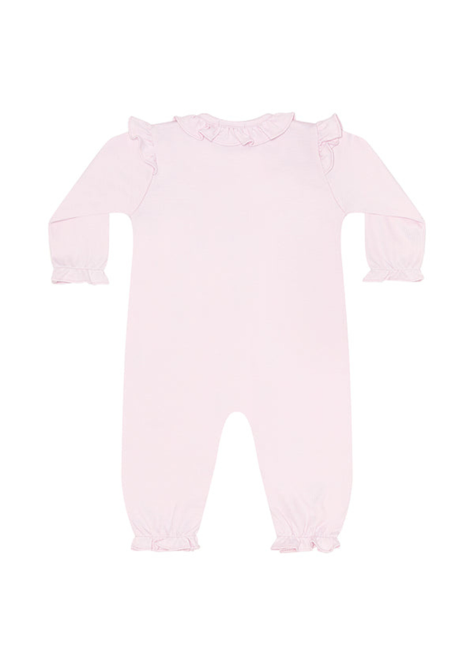 Nellapima Pink Pumpkin Patch Embroidered Romper LS