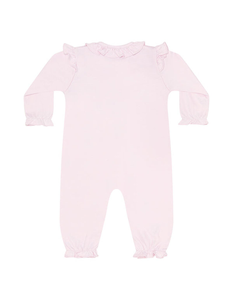 Nellapima Pink Pumpkin Patch Embroidered Romper LS