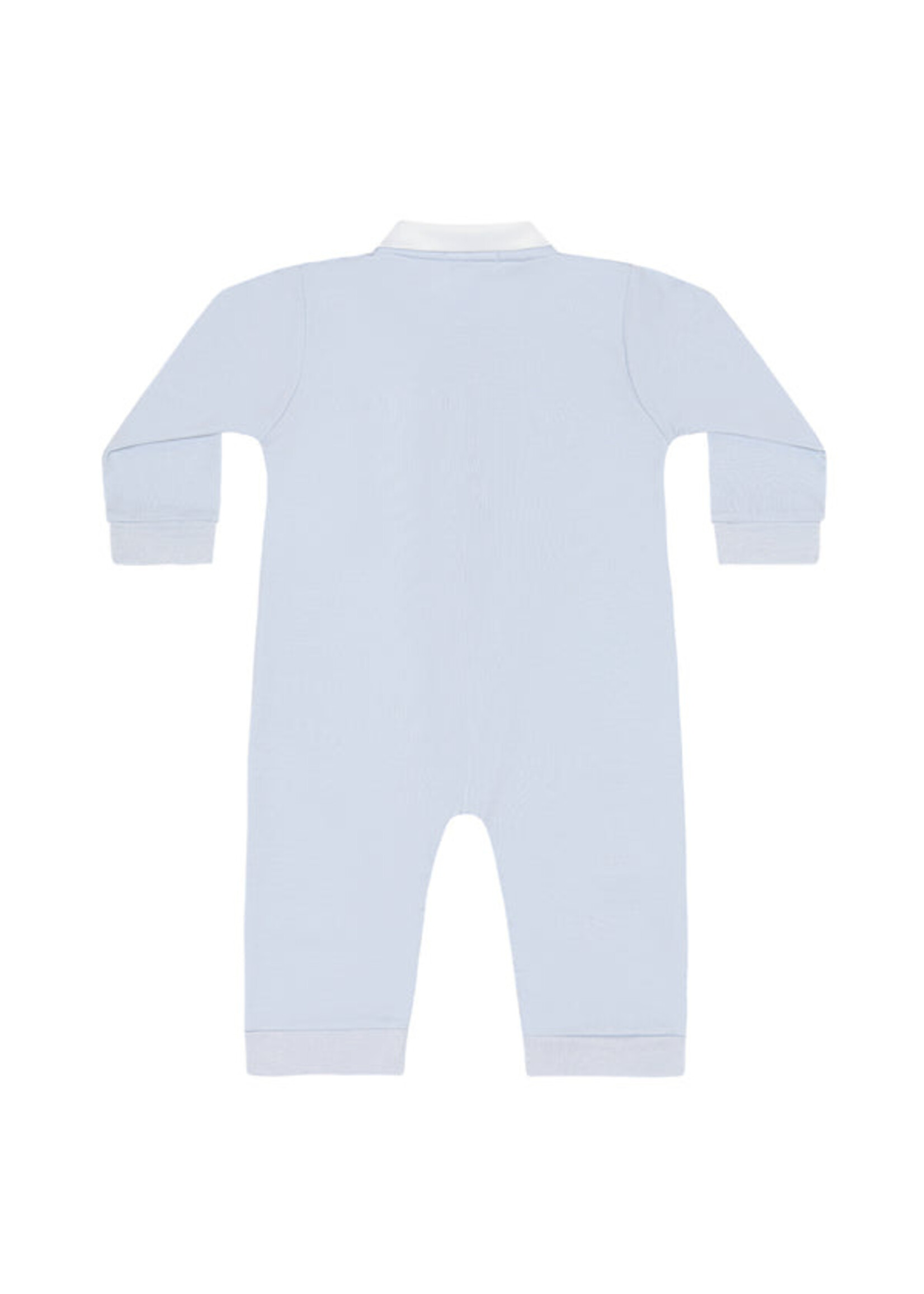 Nellapima Blue Pumpkin Patch Embroidered Romper LS