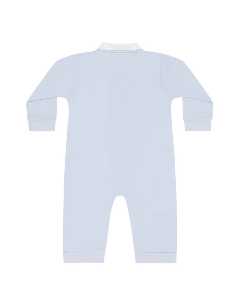 Nellapima Blue Pumpkin Patch Embroidered Romper LS