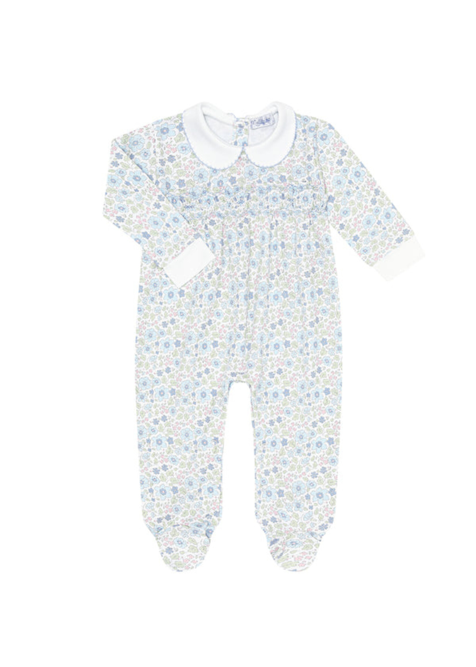 Nellapima Blue Meadow Smocked Footie