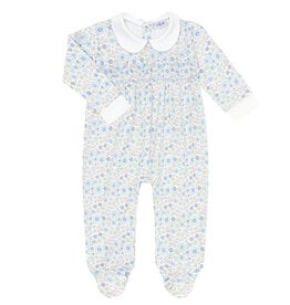 Nellapima Blue Meadow Smocked Footie