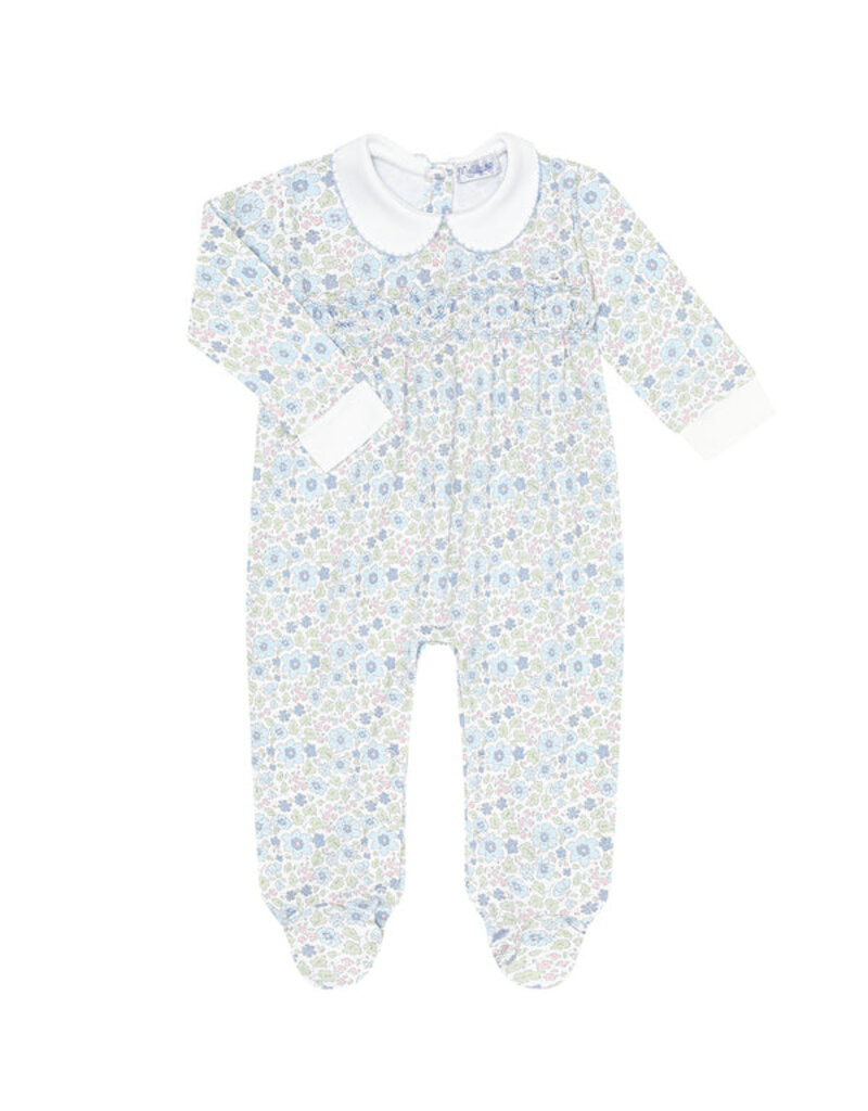 Nellapima Blue Meadow Smocked Footie