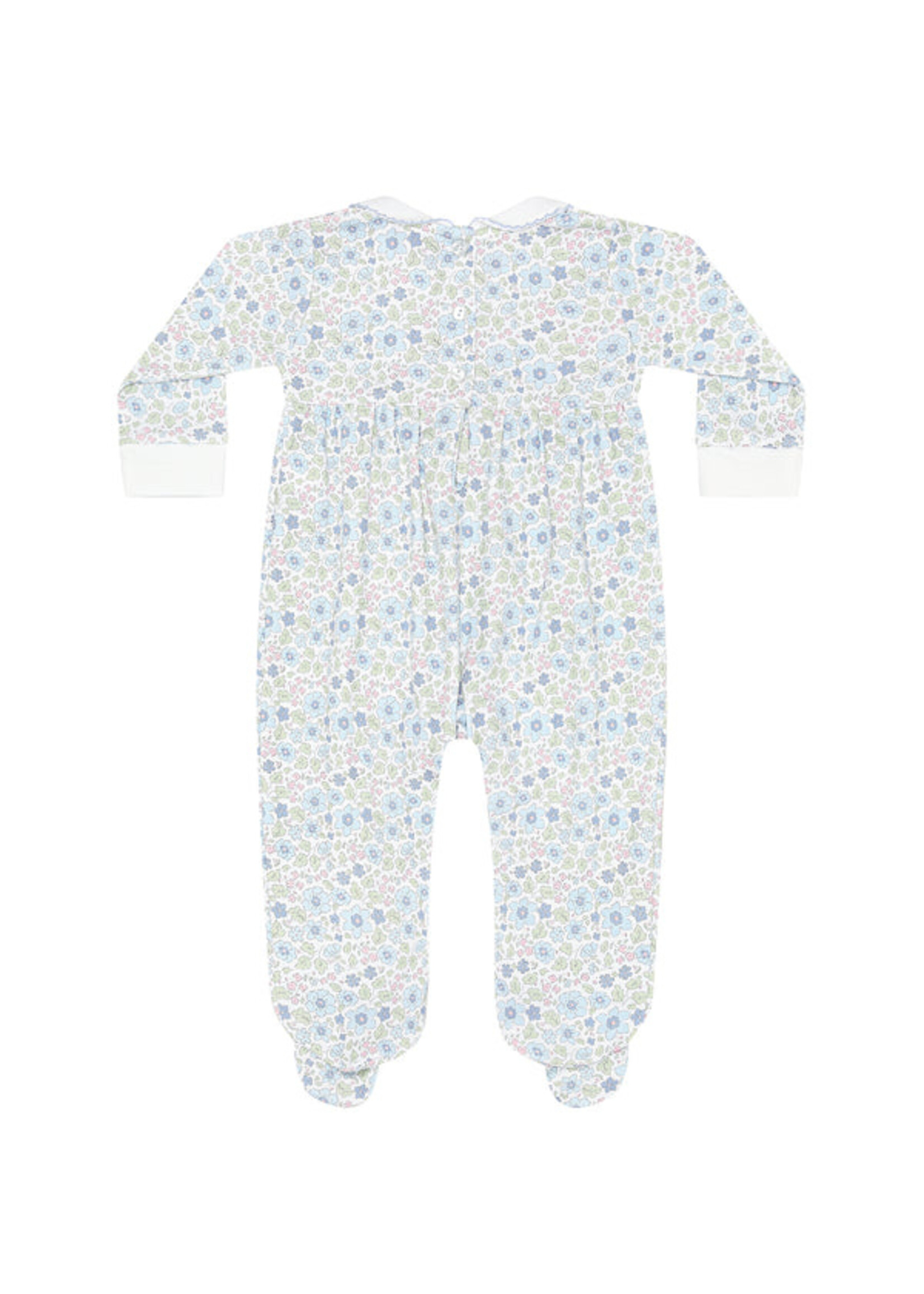 Nellapima Blue Meadow Smocked Footie