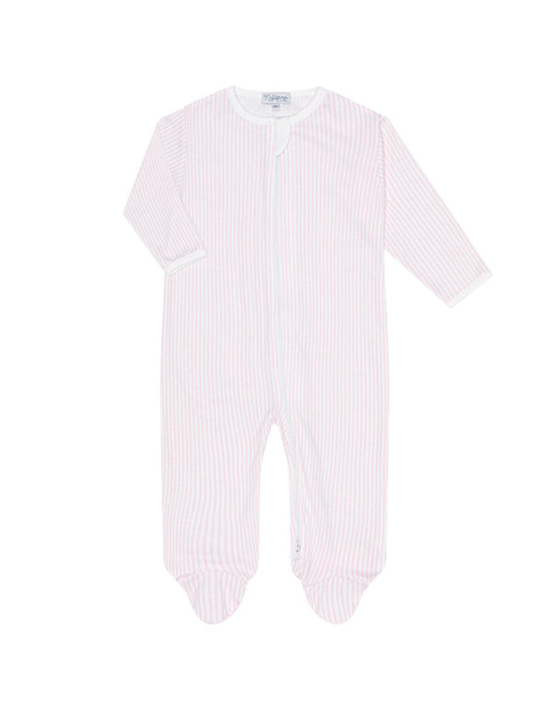 Nellapima Pink Classic Stripes Zipper Footie