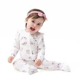 Angel Dear Explorer Puppy Pink 2 Way Ruffle Sleeve Zipper Footie