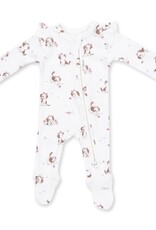 Angel Dear Explorer Puppy Pink 2 Way Ruffle Sleeve Zipper Footie