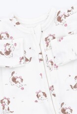 Angel Dear Explorer Puppy Pink 2 Way Ruffle Sleeve Zipper Footie