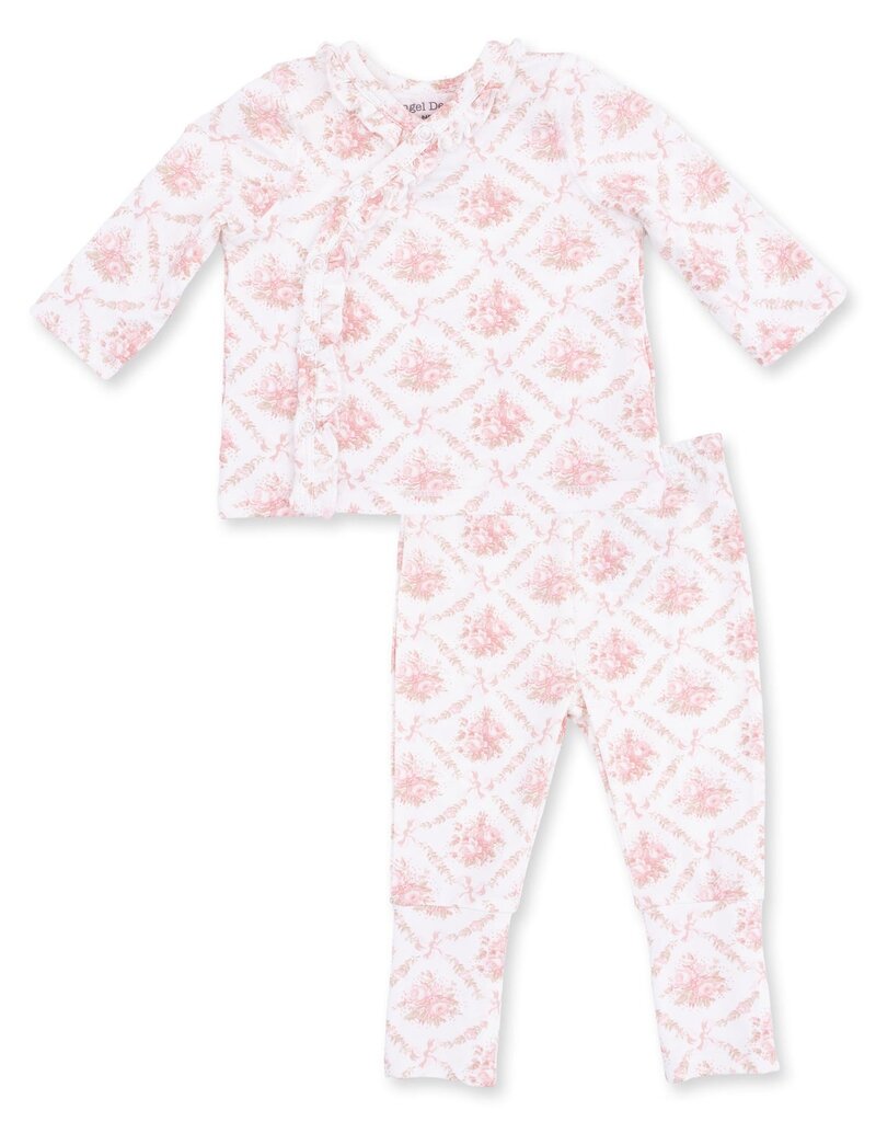 Angel Dear Rose Bow Lattice Take Me Home Set w/Convertible Pant
