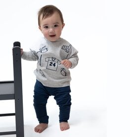 Angel Dear Football Navy Drop Sleeve Sweatshirt