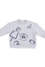 Angel Dear Football Navy Drop Sleeve Sweatshirt