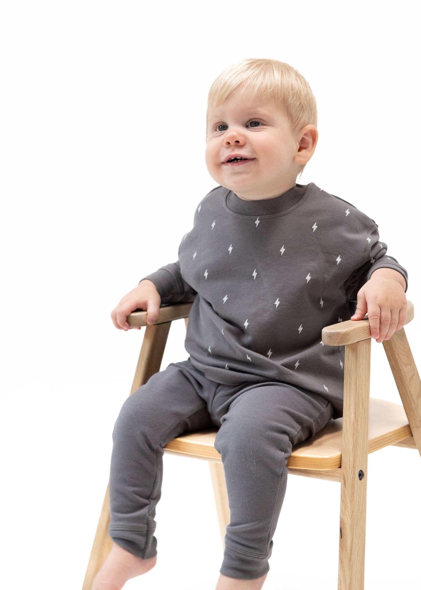 Angel Dear Lightning Bolt French Terry Drop Sleeve Sweatshirt
