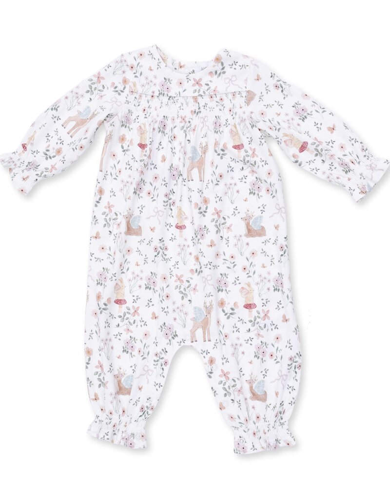 Angel Dear Enchanted Woodland Smocked Long Sleeve Romper