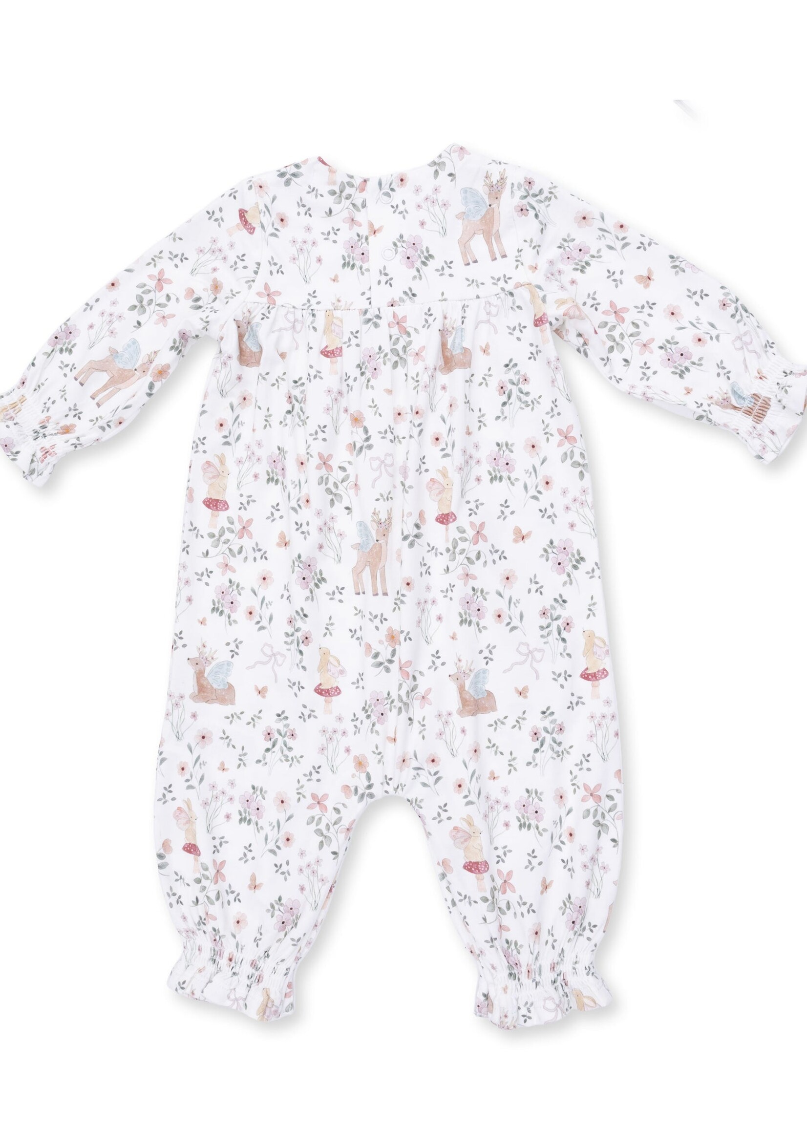 Angel Dear Enchanted Woodland Smocked Long Sleeve Romper