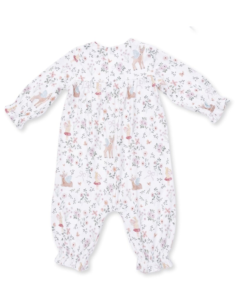 Angel Dear Enchanted Woodland Smocked Long Sleeve Romper