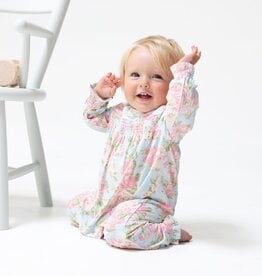 Angel Dear Angeline Floral Smocked Long Sleeve Romper
